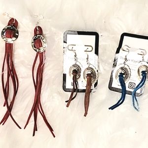 VINTAGE HIPPIE Western Fringe Concho Earring Lot